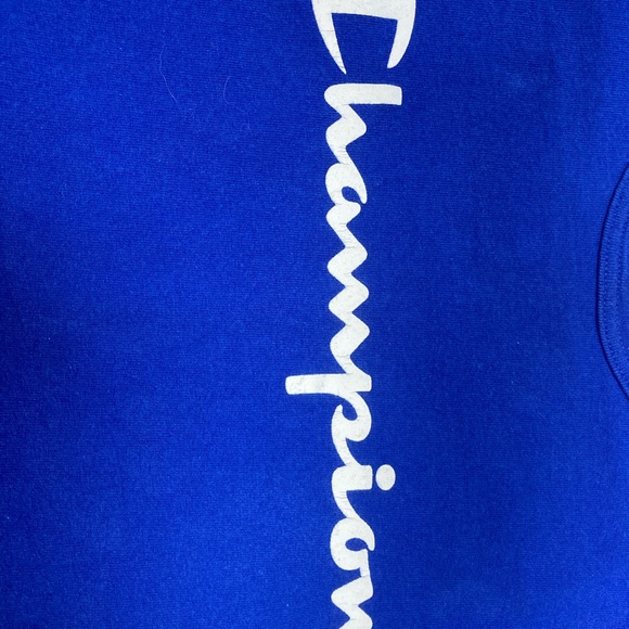 Champion Mens Large T Shirt Vintage Spellout Blue - Picture 3 of 5